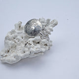 Reticulated Silver Domed Disk Ring