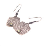 Peridot CZ Sterling Silver Leaves Earrings