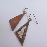 Sterling Silver and Copper Riveted Earrings