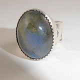 Labradorite Solid Sterling Silver Tribal Ring