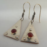 Carnelian Sterling Silver Copper Earrings
