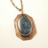 Chrysocolla Copper Pine Tree Pendant