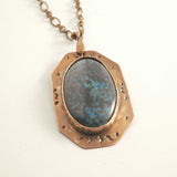 Chrysocolla Copper Pine Tree Pendant