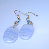 Blue Lace Agate Sterling Silver Earrings