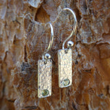 Peridot Hammered Sterling Silver Earrings