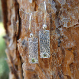 Peridot Hammered Sterling Silver Earrings