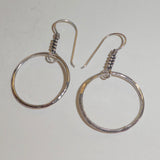 terling Silver Hammered Hoop Earrings