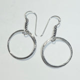 terling Silver Hammered Hoop Earrings