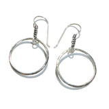 Sterling Silver Hammered Hoop Earrings