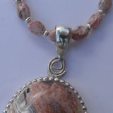 Rhodocrosite Sterling Silver Necklace