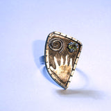 Tanzanite Petroglyph Sterling Silver Ring