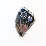 Tanzanite Petroglyph Sterling Silver Ring