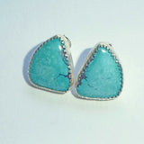 Kazecstan Green Opal Silver Post Earrings