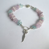 Kunzite Aquamarine Beaded Bracelet