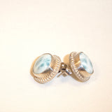 Larimar Sterling Silver Beaded Stud Earrings