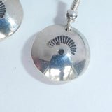 Sterling Silver Stamped Lentil Bead Earrings