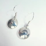 Sterling Silver Stamped Lentil Bead Earrings