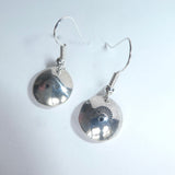 Sterling Silver Stamped Lentil Bead Earrings