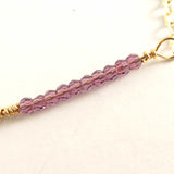 Amethyst Gold Bead Bar Necklace
