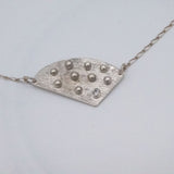 Sterling Silver Ball CZ Trapezoid Necklace