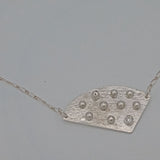 Sterling Silver Ball CZ Trapezoid Necklace