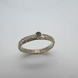 sterling silver quartz floral stacker ring