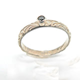 Sterling Silver Quartz floral stacker ring