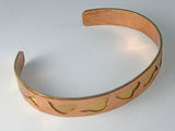 Bronze Copper Overlay Heart Cuff Bracelet