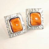 Spiny Oyster Sterling Stamped Stud Earrings