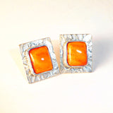 Spiny Oyster Sterling Stamped Stud Earrings