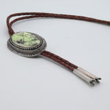 Lemon  Chrysophase Sterling Silver Bolo Necklace