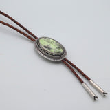 Lemon  Chrysophase Sterling Silver Bolo Necklace