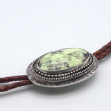 Lemon  Chrysophase Sterling Silver Bolo Necklace