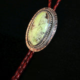 Lemon  Chrysophase Sterling Silver Bolo Necklace