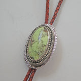 Lemon  Chrysophase Sterling Silver Bolo Necklace