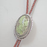 Lemon  Chrysophase Sterling Silver Bolo Necklace