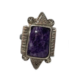 Charoite Sterling Silver Statement Ring