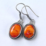 Spiny Oyster Sterling Silver Dangle Earrings