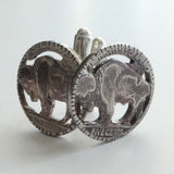 Buffalo Nickel Sterling Silver Cufflinks