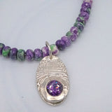 Amethyst Van Gogh Print PMC Necklace