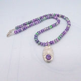 Amethyst Van Gogh Print PMC Necklace