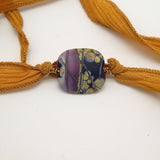 Glass Bead Ribbon Wrap Bracelet