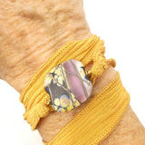 Glass Bead Ribbon Wrap Bracelet