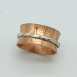 Copper and Sterling Silver Spinner Ring