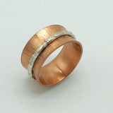 Copper and Sterling Silver Spinner Ring
