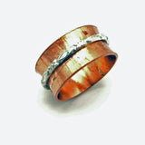 Copper and Sterling Silver Spinner Ring