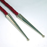 Sandstone Jasper Bolo Necklace on Red Leather