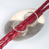 Sandstone Jasper Bolo Necklace on Red Leather