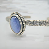 Kyanite Sterling Silver Floral Cuff Bracelet