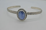Kyanite Sterling Silver Floral Cuff Bracelet